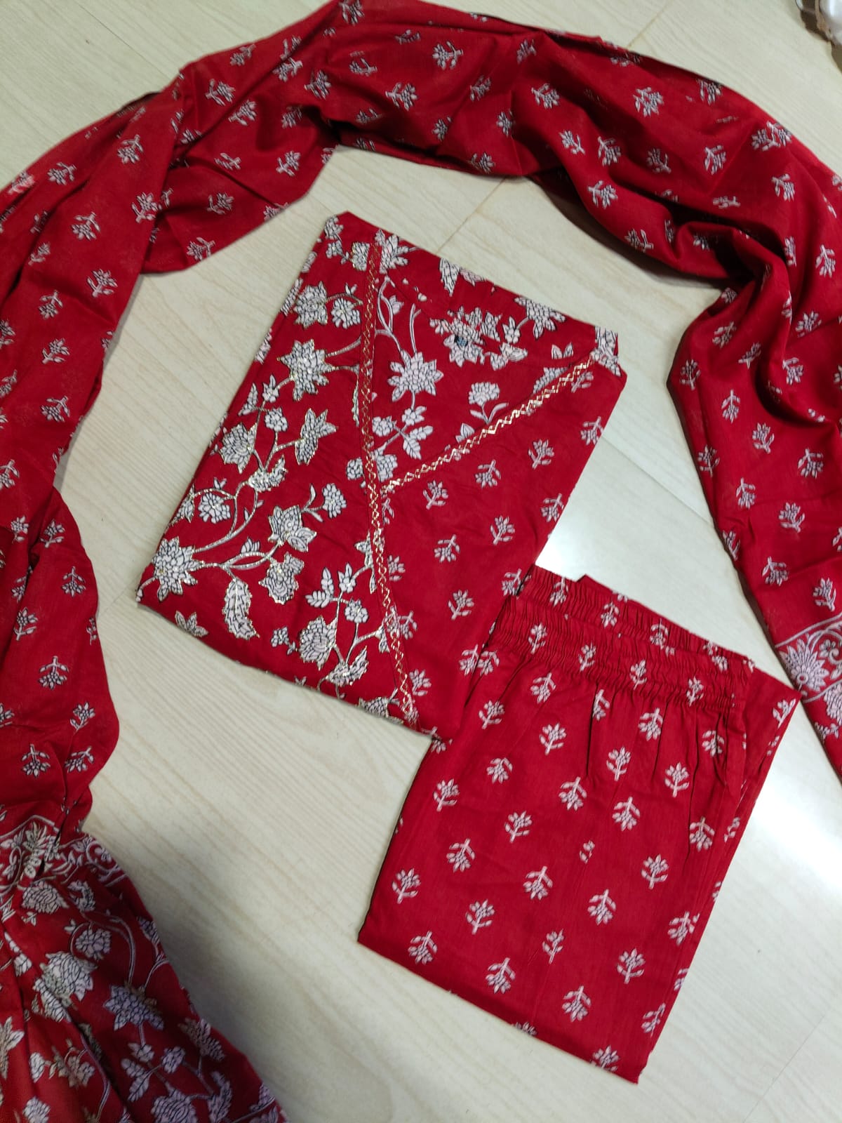 Cotton Floral Anarkali - CA72