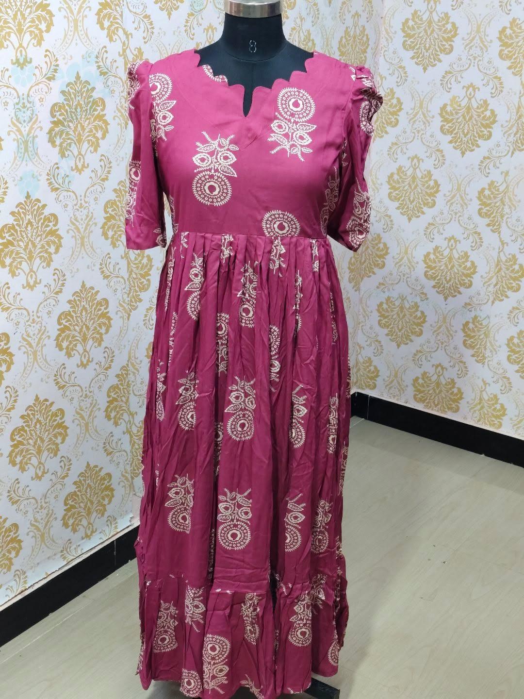Premium Rayon Floral Frock - CFF173
