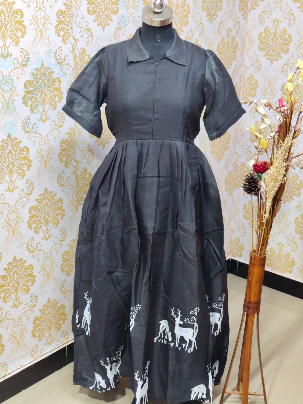 Linen Cotton Feeding Frock  IFF74