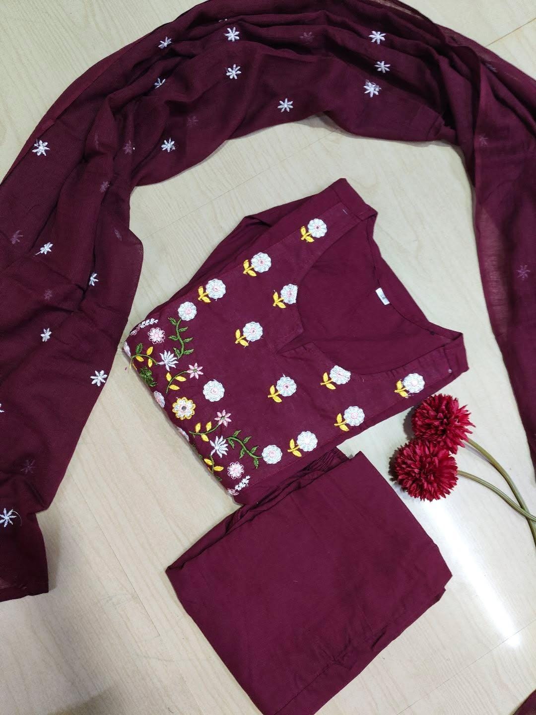 Cotton Floral Anarkali  -  AS75