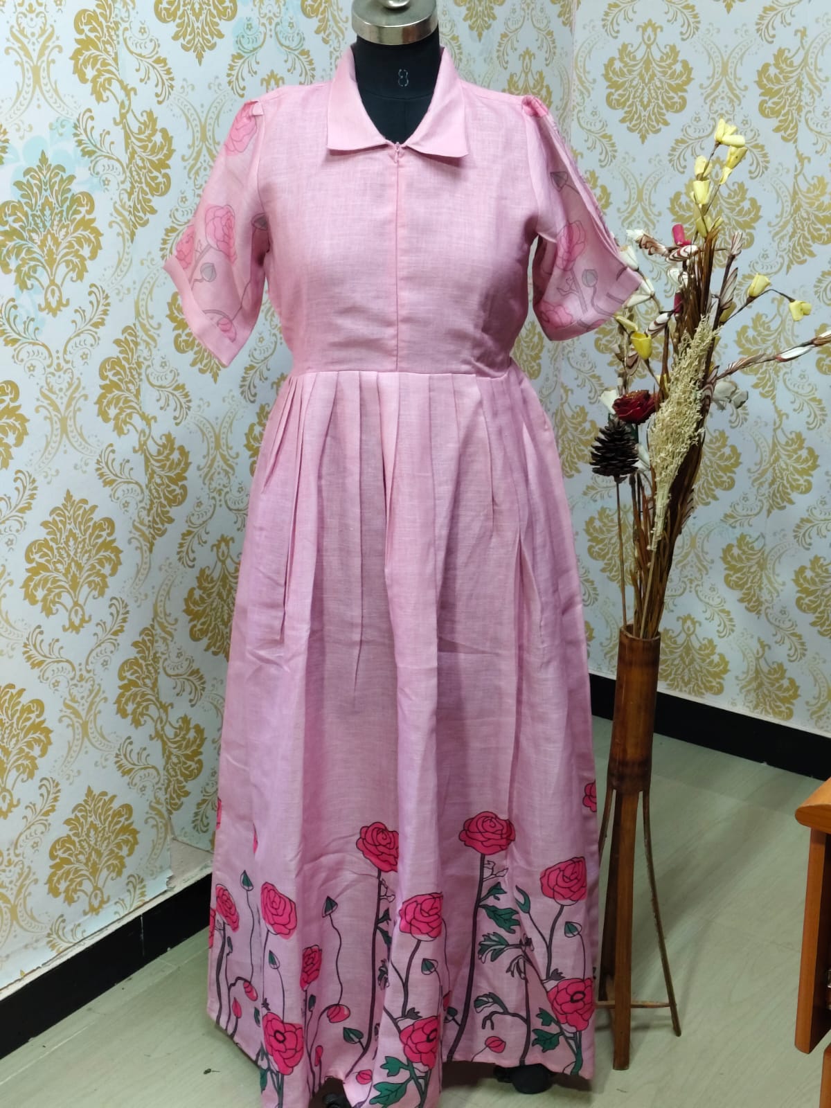 Linen Cotton Feeding Frock  IFF75