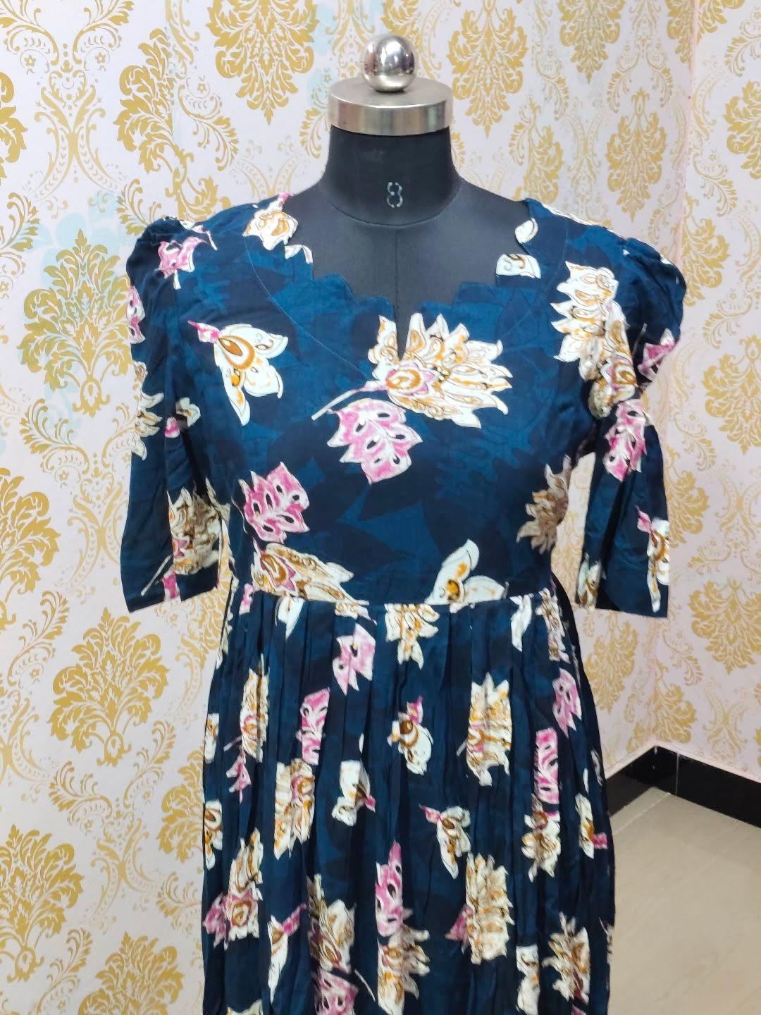 Premium Rayon Floral Frock - CFF176