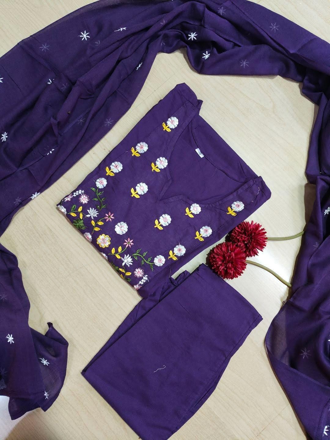 Cotton Floral Anarkali  -  AS77