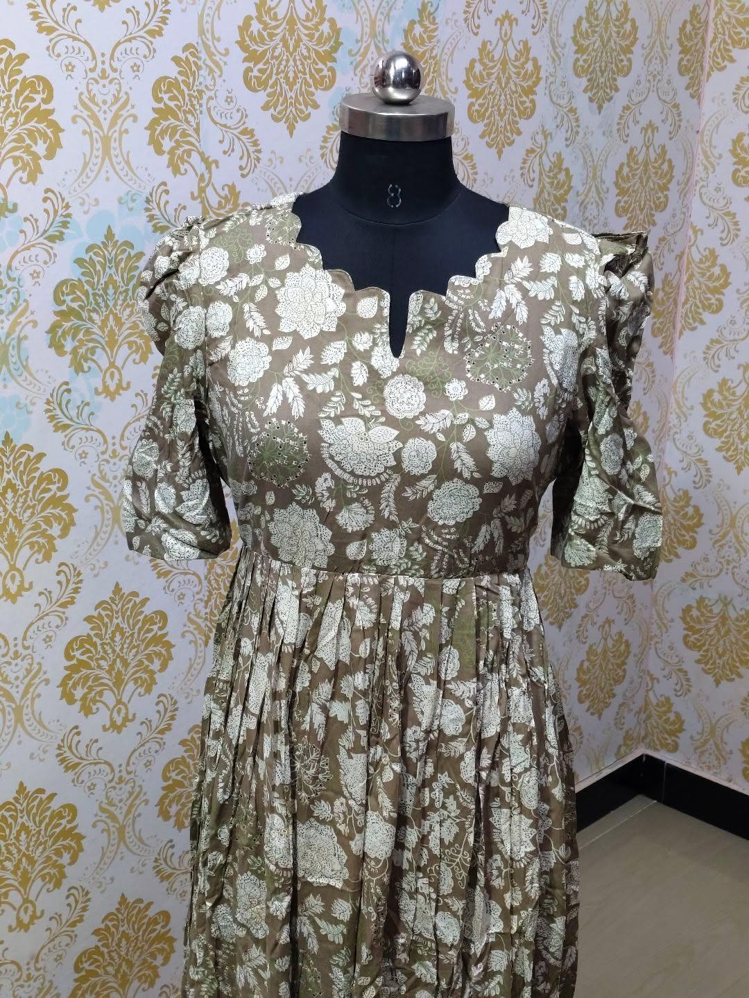 Premium Rayon Floral Frock - CFF178