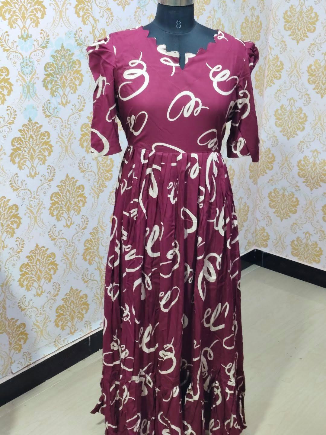 Premium Rayon Floral Frock - CFF179