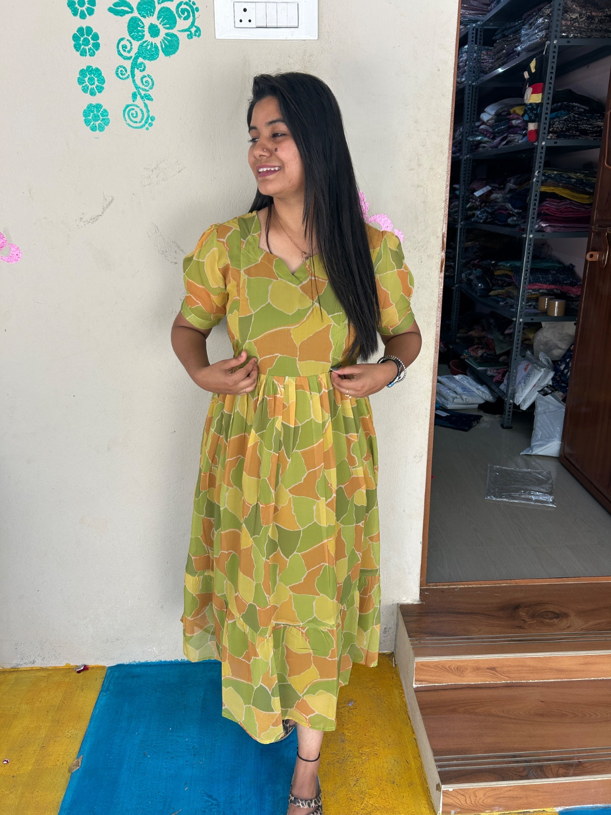 Georgette Floral Frock GFF07