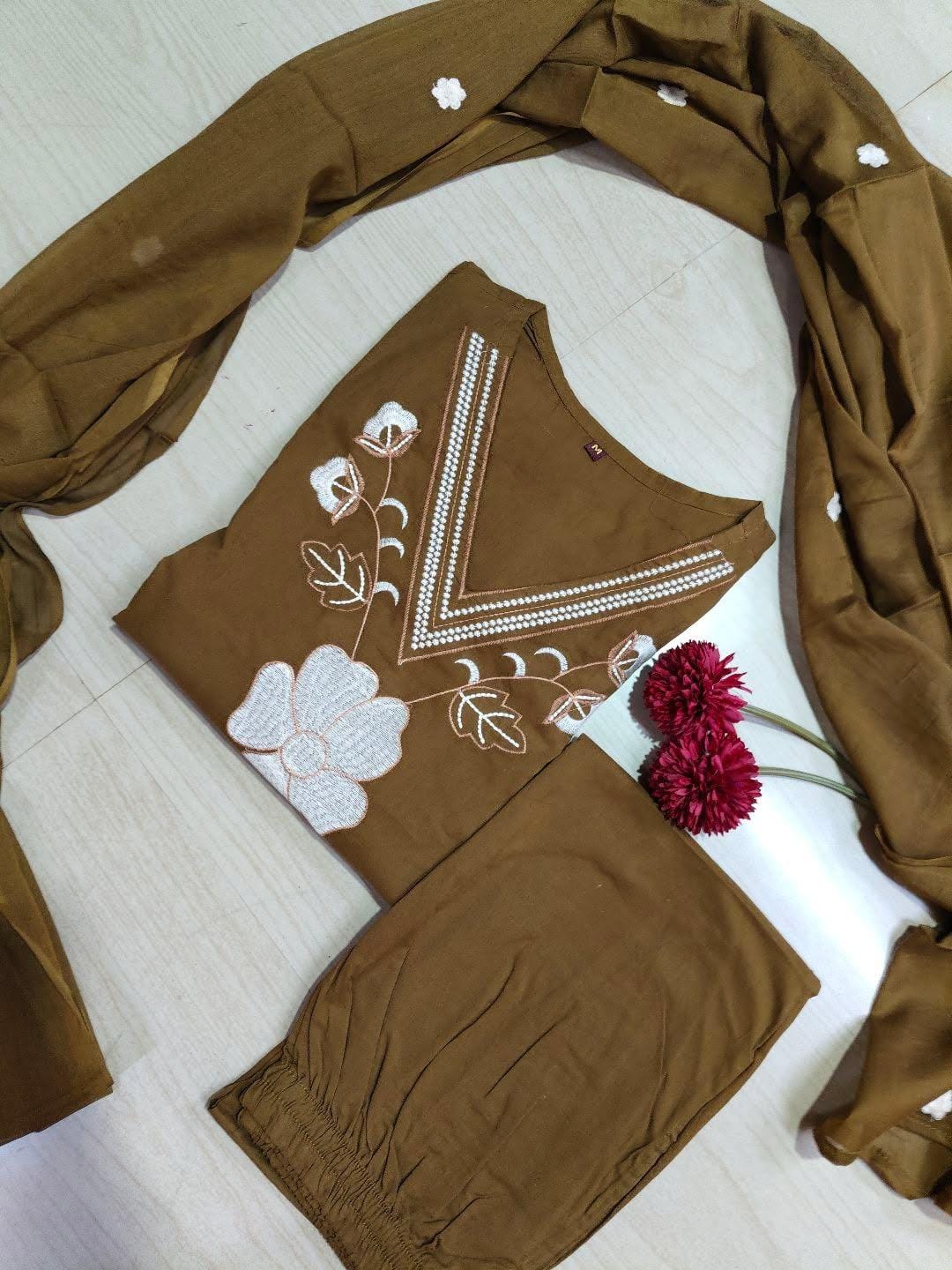Cotton Floral Anarkali  -  AS80