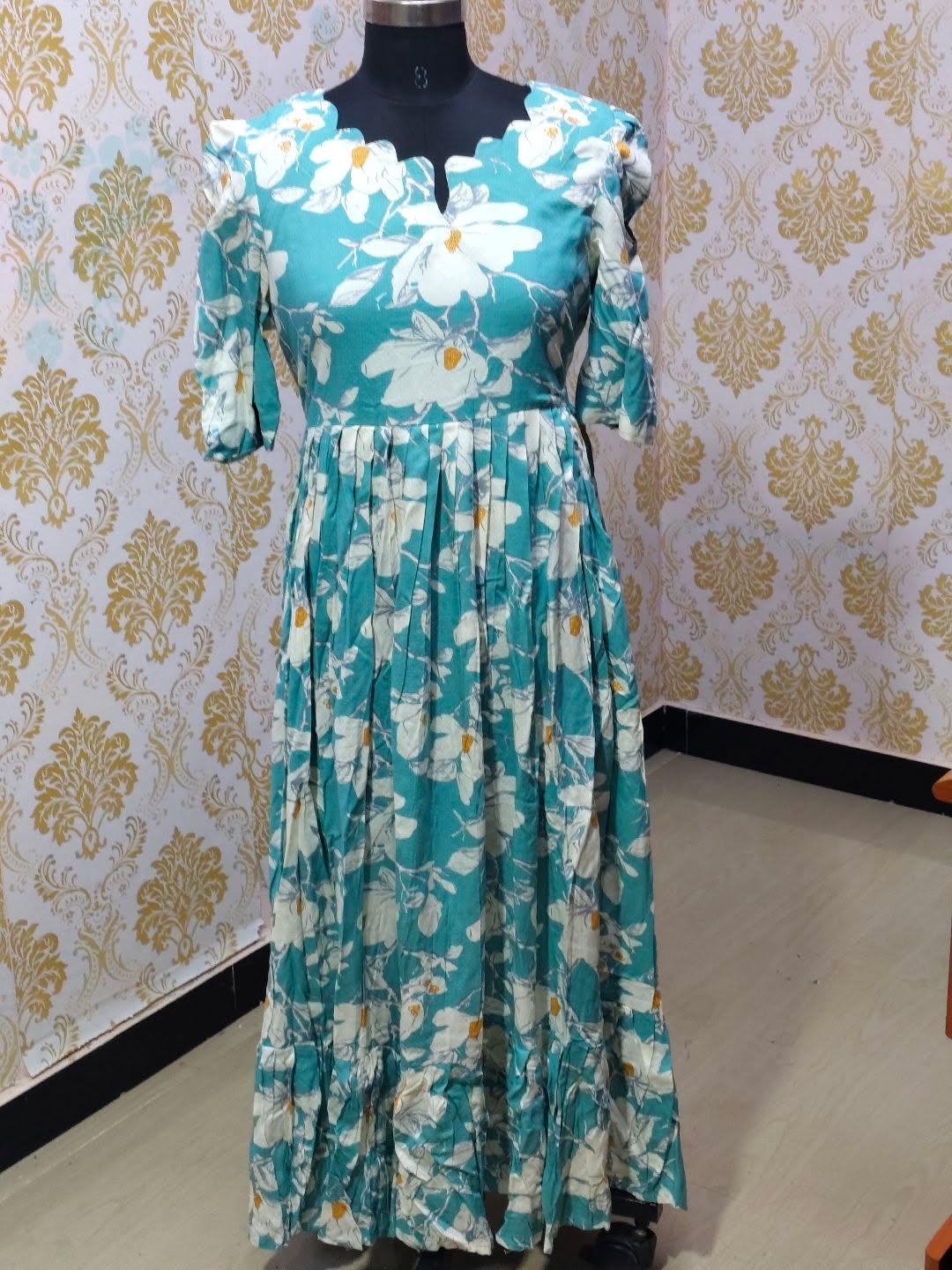 Premium Rayon Floral Frock - CFF181