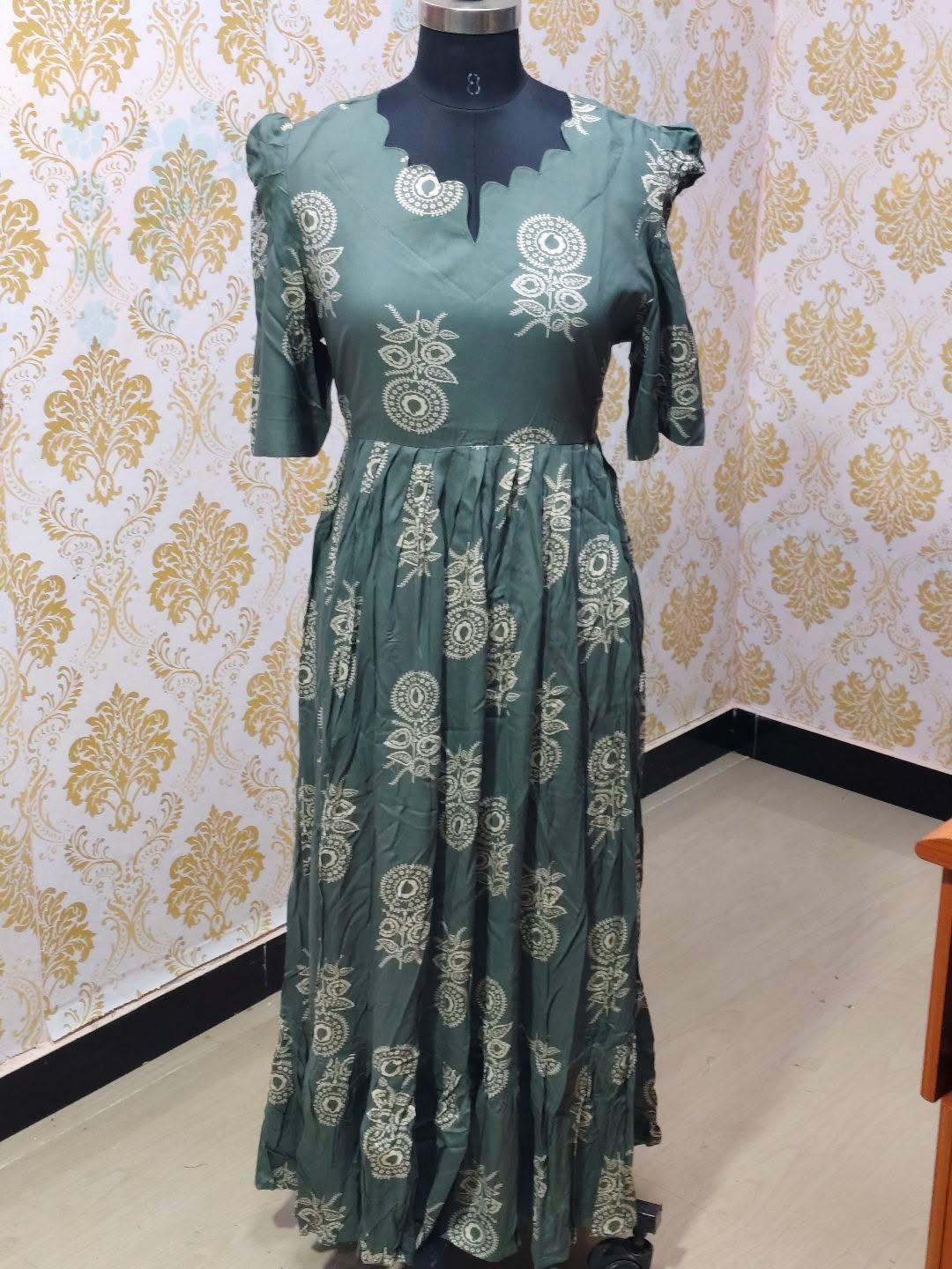 Premium Rayon Floral Frock - CFF183