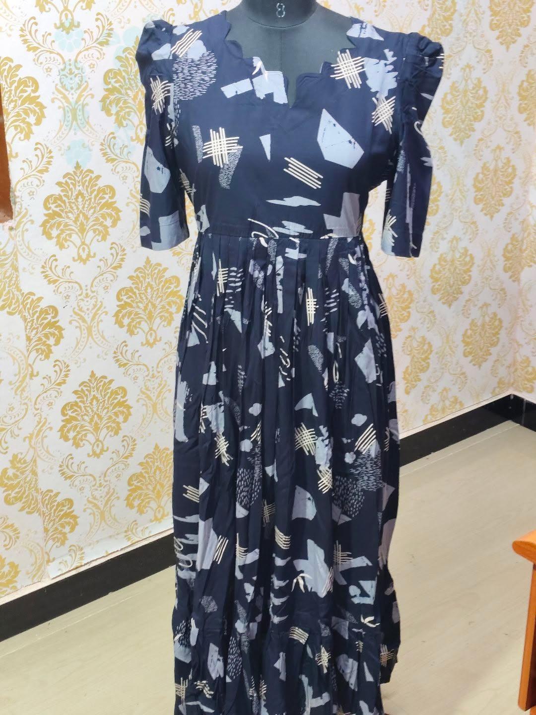 Premium Rayon Floral Frock - CFF184