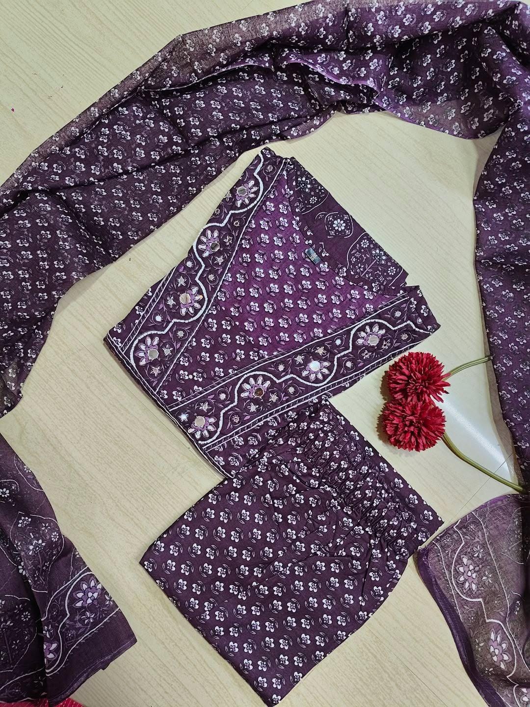 Cotton Floral Anarkali  -  AS84