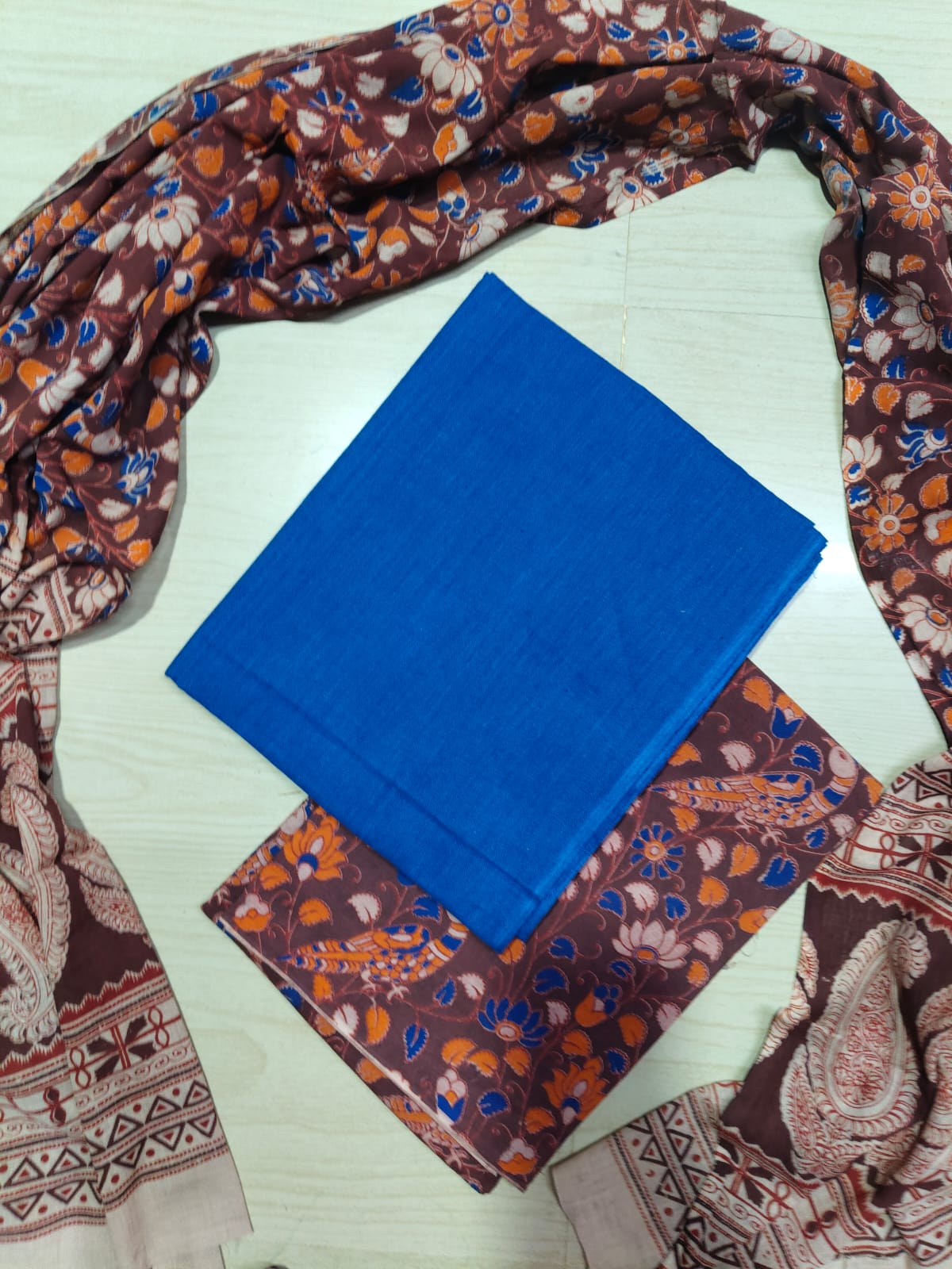 Premium Cotton Top and Kalamkari Phant With Dupatta RS89