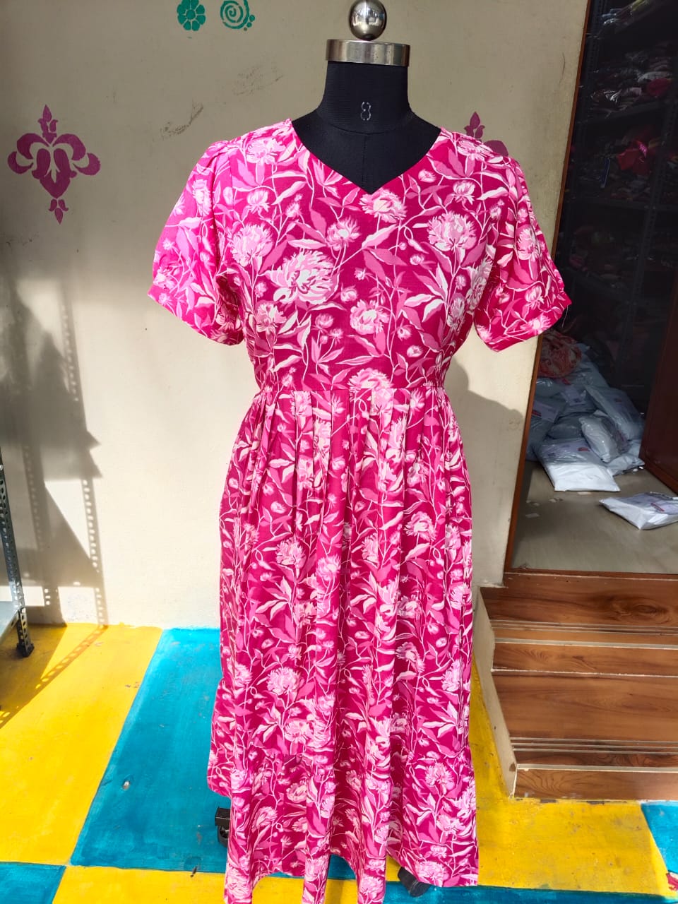 Cotton Floral Frock - CFF109