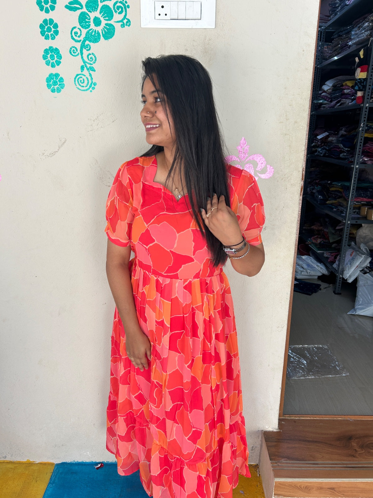 Georgette Floral Frock GFF09 - PRE BOOKING 5 DAYS