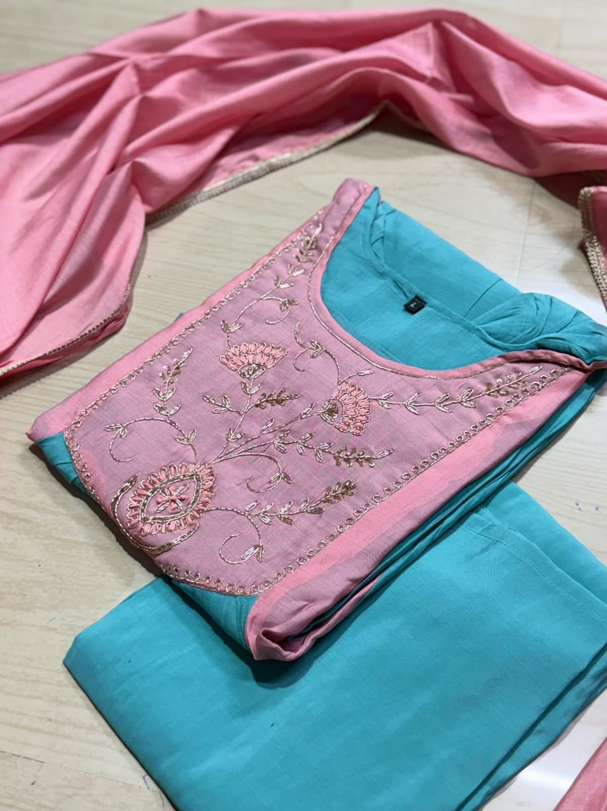 Premium Chanderi  Silk Kurti  SetDK101