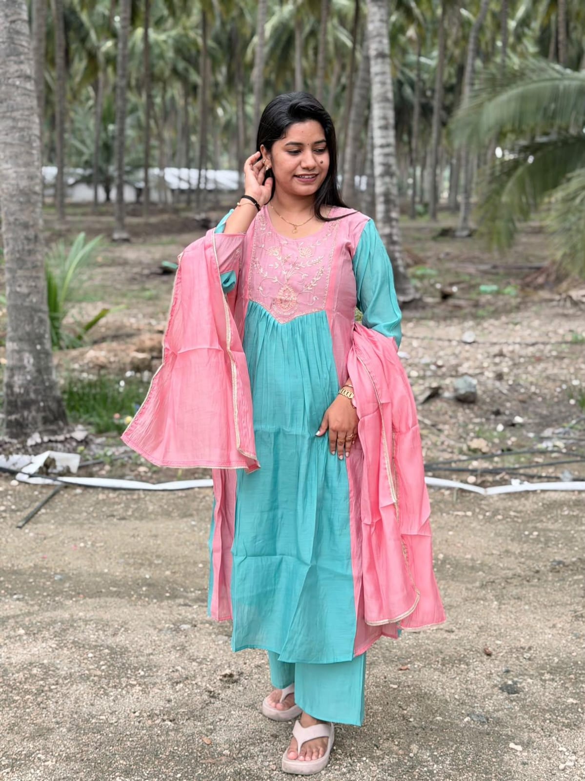 Premium Chanderi  Silk Kurti  SetDK101