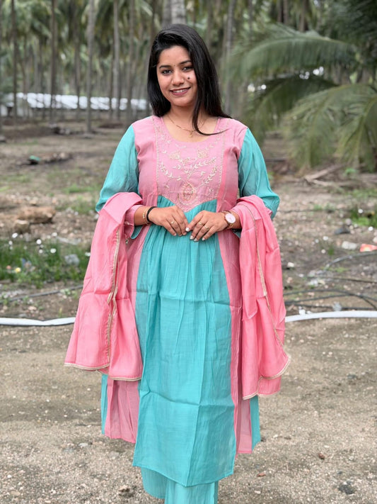 Premium Chanderi  Silk Kurti  SetDK101