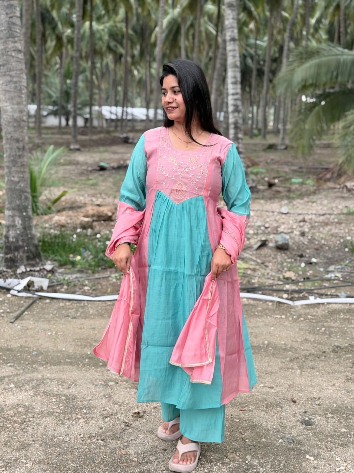Premium Chanderi  Silk Kurti  SetDK101