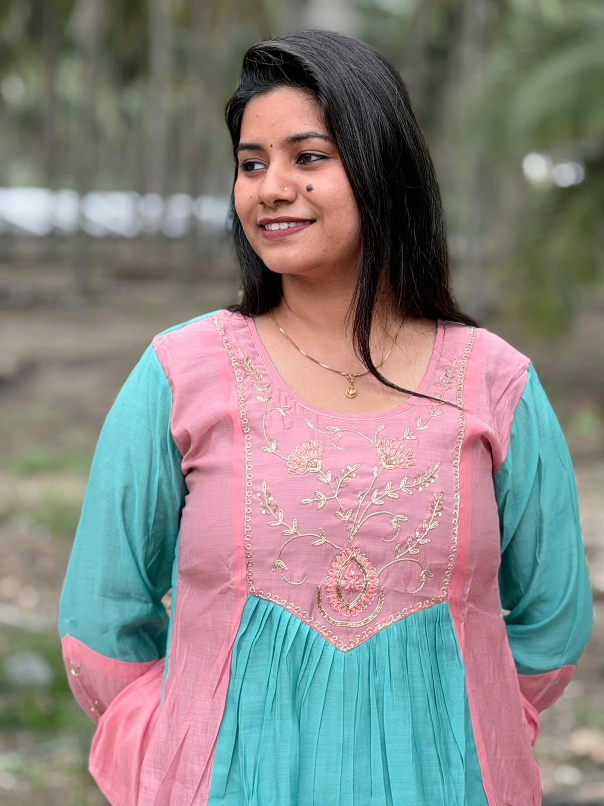 Premium Chanderi  Silk Kurti  SetDK101