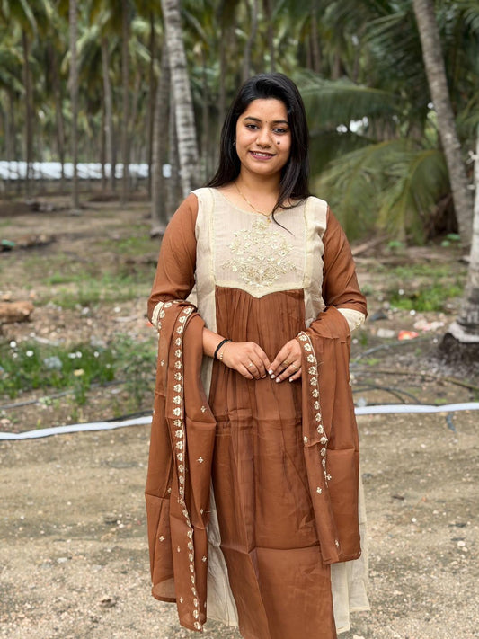 Premium Chanderi  Silk Kurti  SetDK102