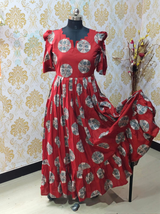 Premium Rayon Floral Frock - CFF102