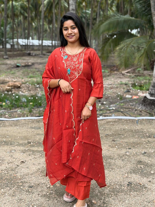 Premium Chanderi  Silk Kurti  SetDK103