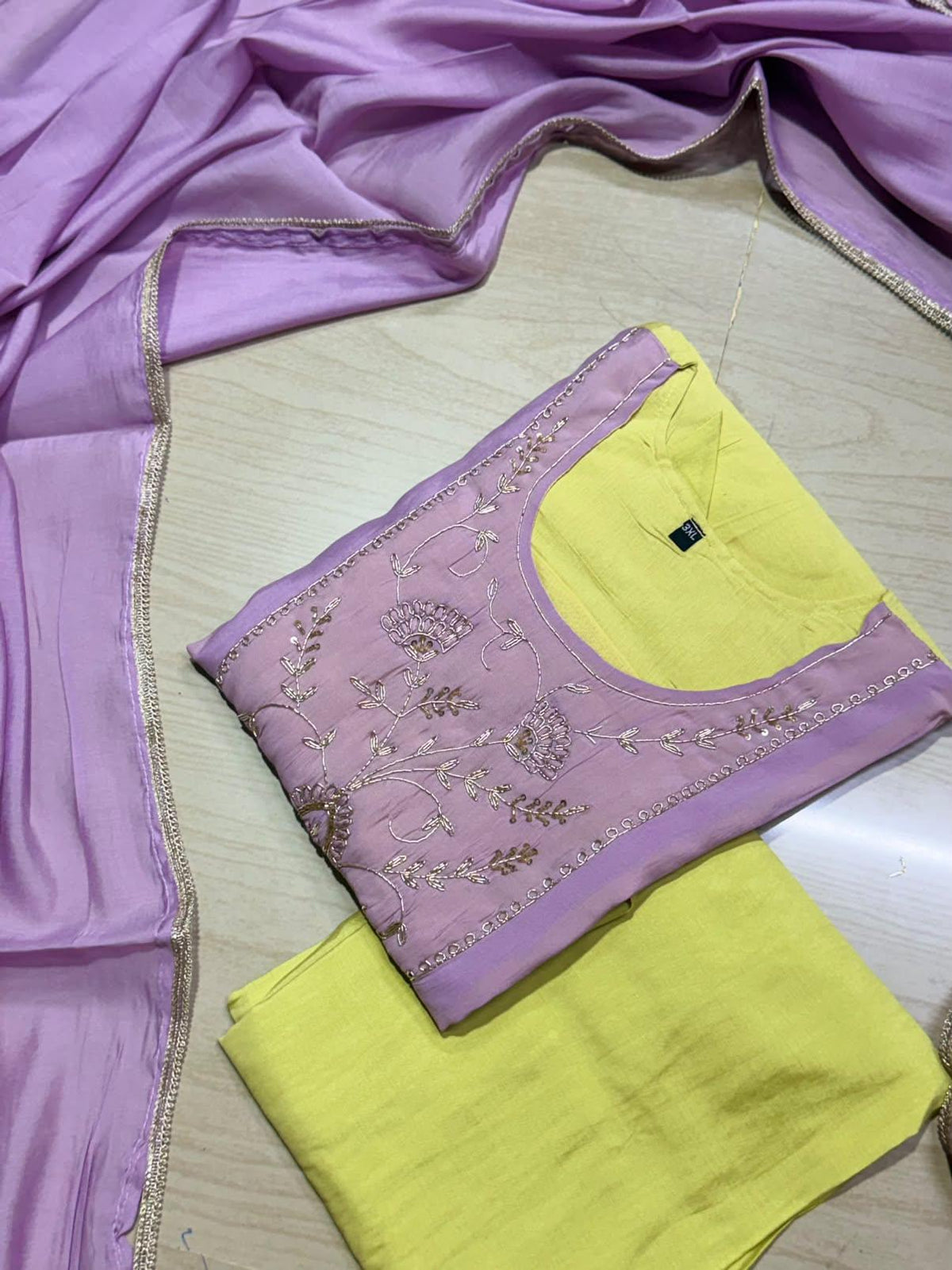 Premium Chanderi  Silk Kurti  Set DK107