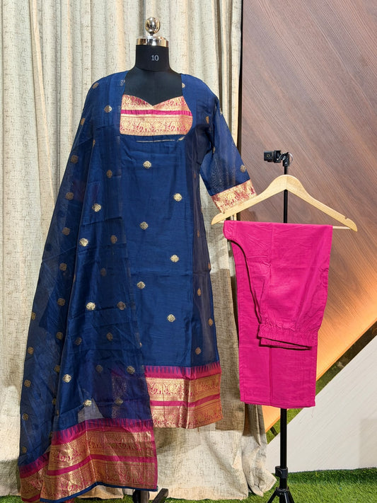 Premium Banarasi Silk Kurti  Set EW107