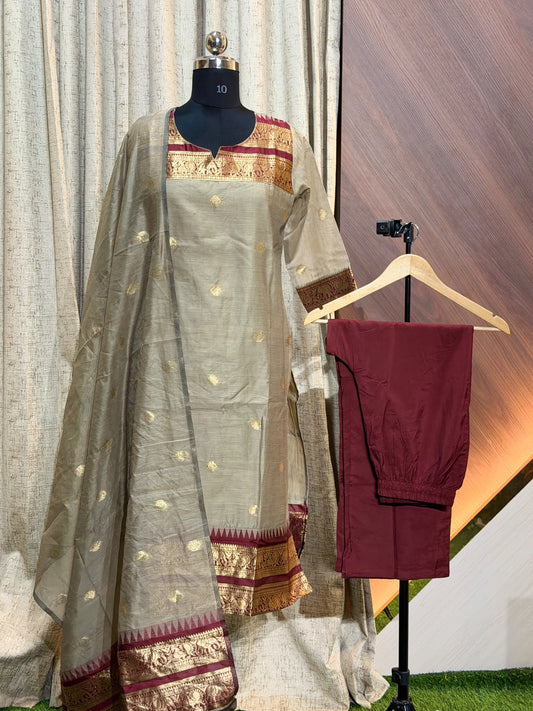 Premium Banarasi Silk Kurti  Set EW108