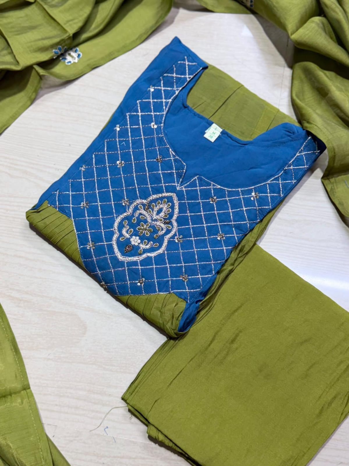 Premium Chanderi  Silk Kurti  Set DK109