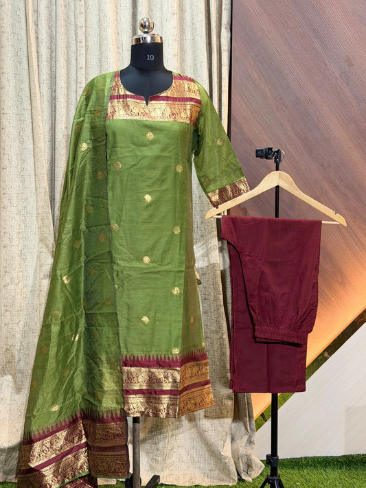 Premium Banarasi Silk Kurti  Set EW109