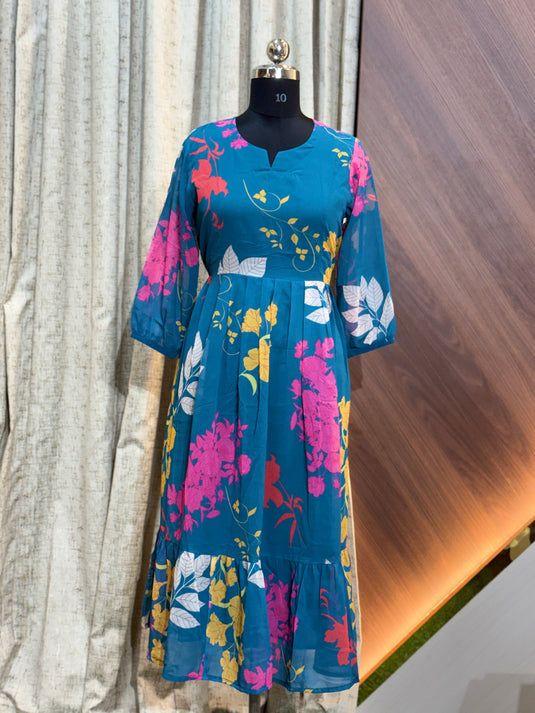 Georgette Floral Frock GFF10