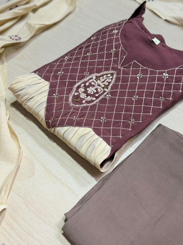 Premium Chanderi  Silk Kurti  Set DK111