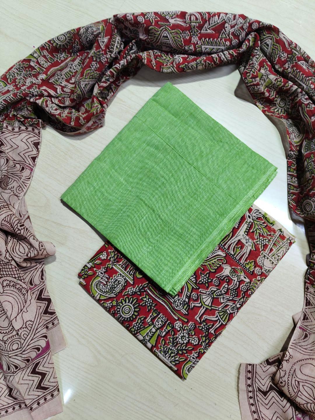 Premium Cotton Top and Kalamkari Phant With Dupatta RS112