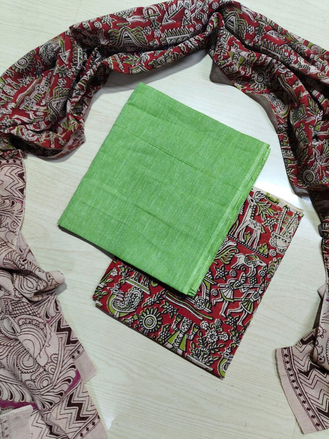 Premium Cotton Top and Kalamkari Phant With Dupatta RS112