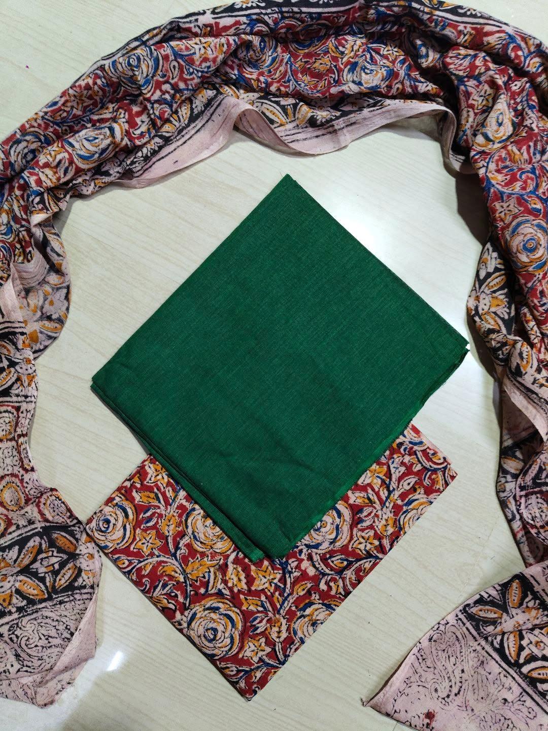 Premium Cotton Top and Kalamkari Phant With Dupatta RS114