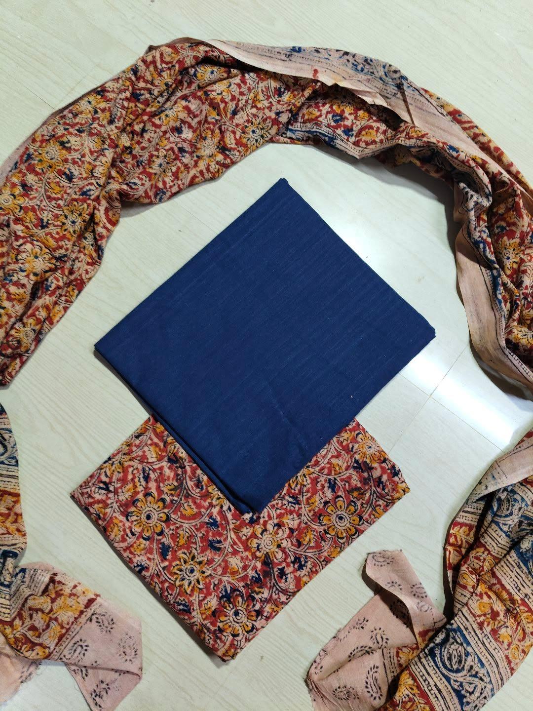 Premium Cotton Top and Kalamkari Phant With Dupatta RS118