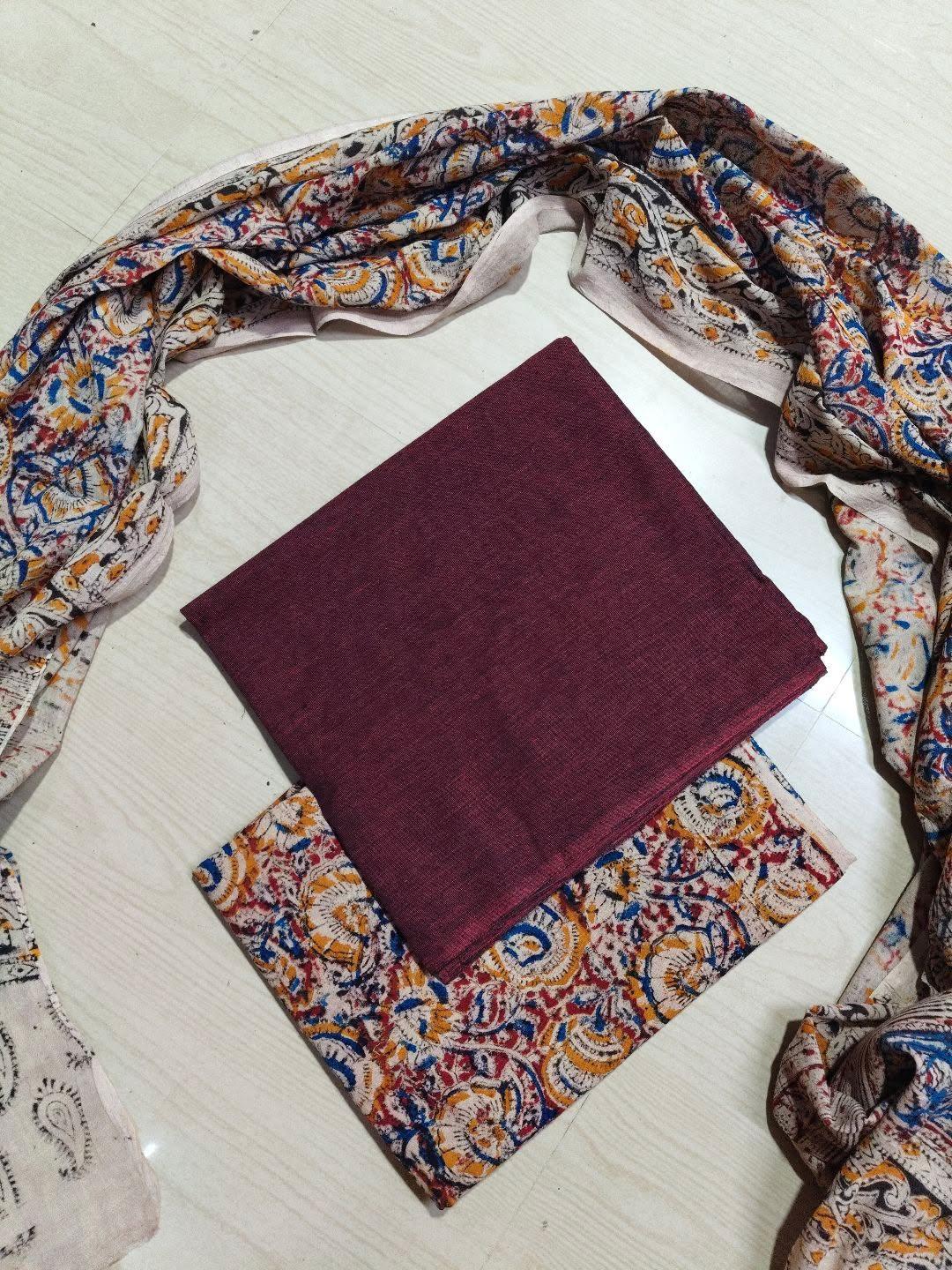 Premium Cotton Top and Kalamkari Phant With Dupatta RS119