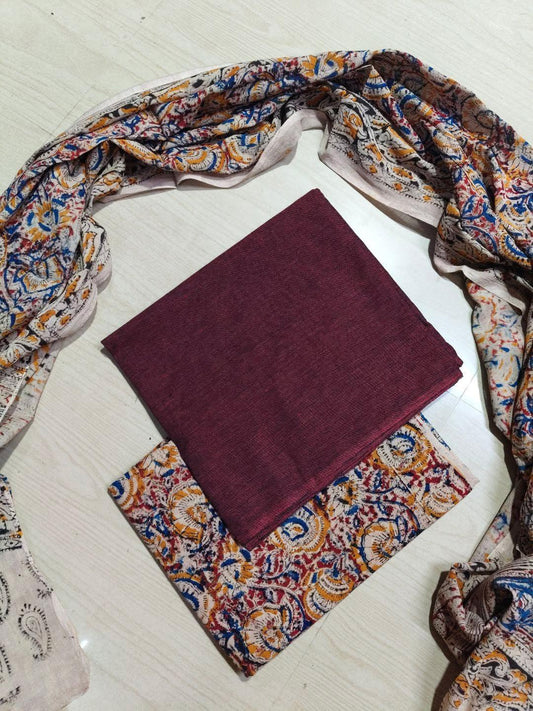 Premium Cotton Top and Kalamkari Phant With Dupatta RS119
