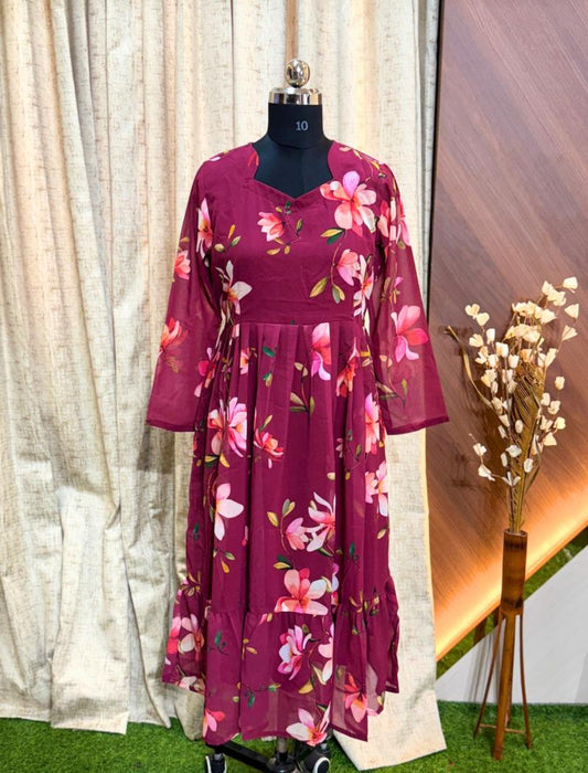 Georgette Floral Frock GFF11