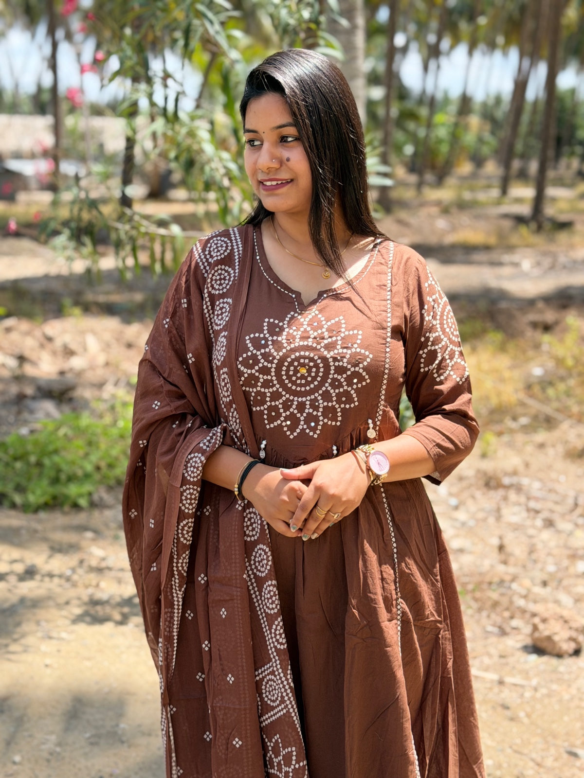 Cotton Floral Anarkali  AS120