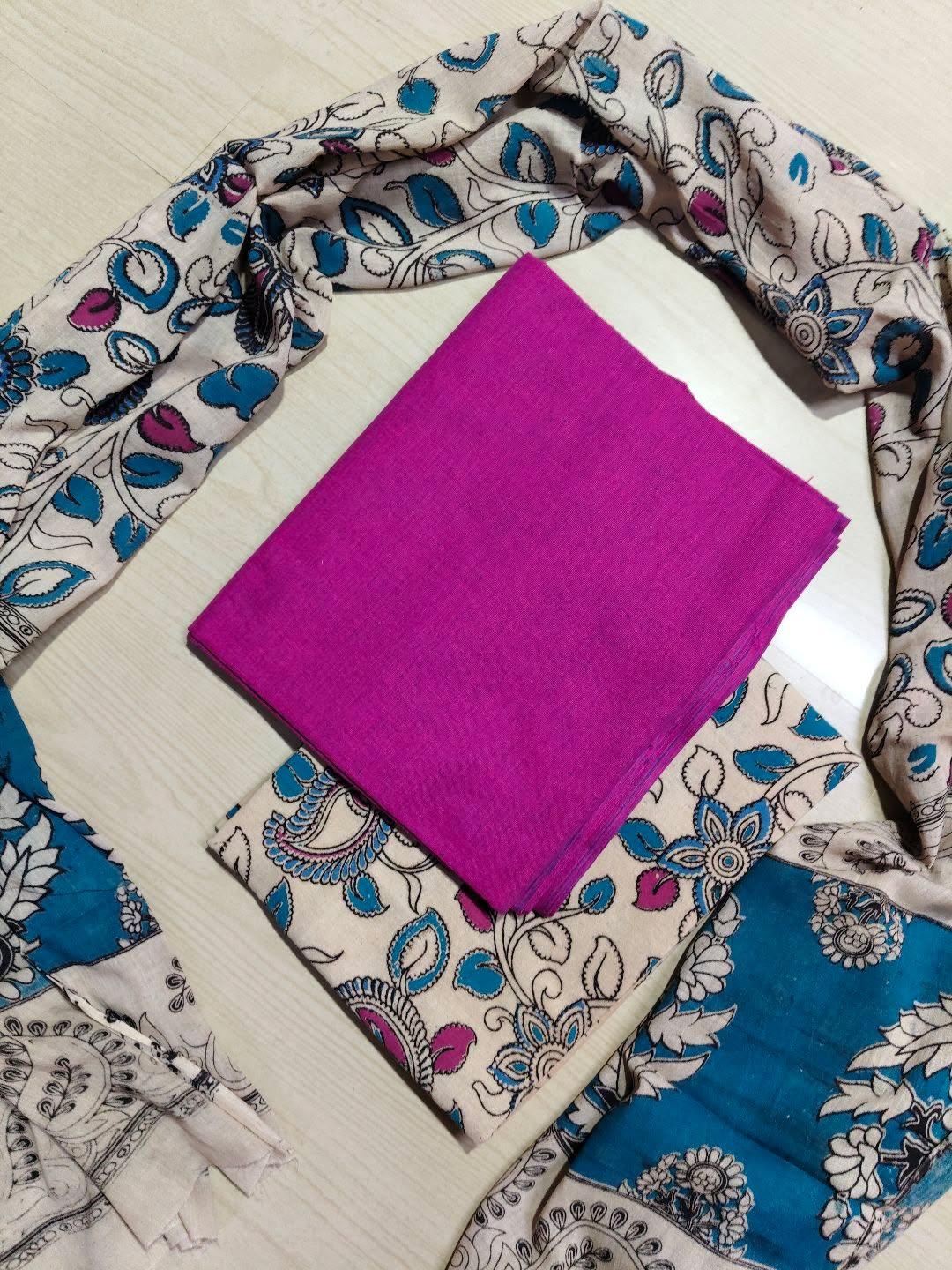 Premium Cotton Top and Kalamkari Phant With Dupatta RS120