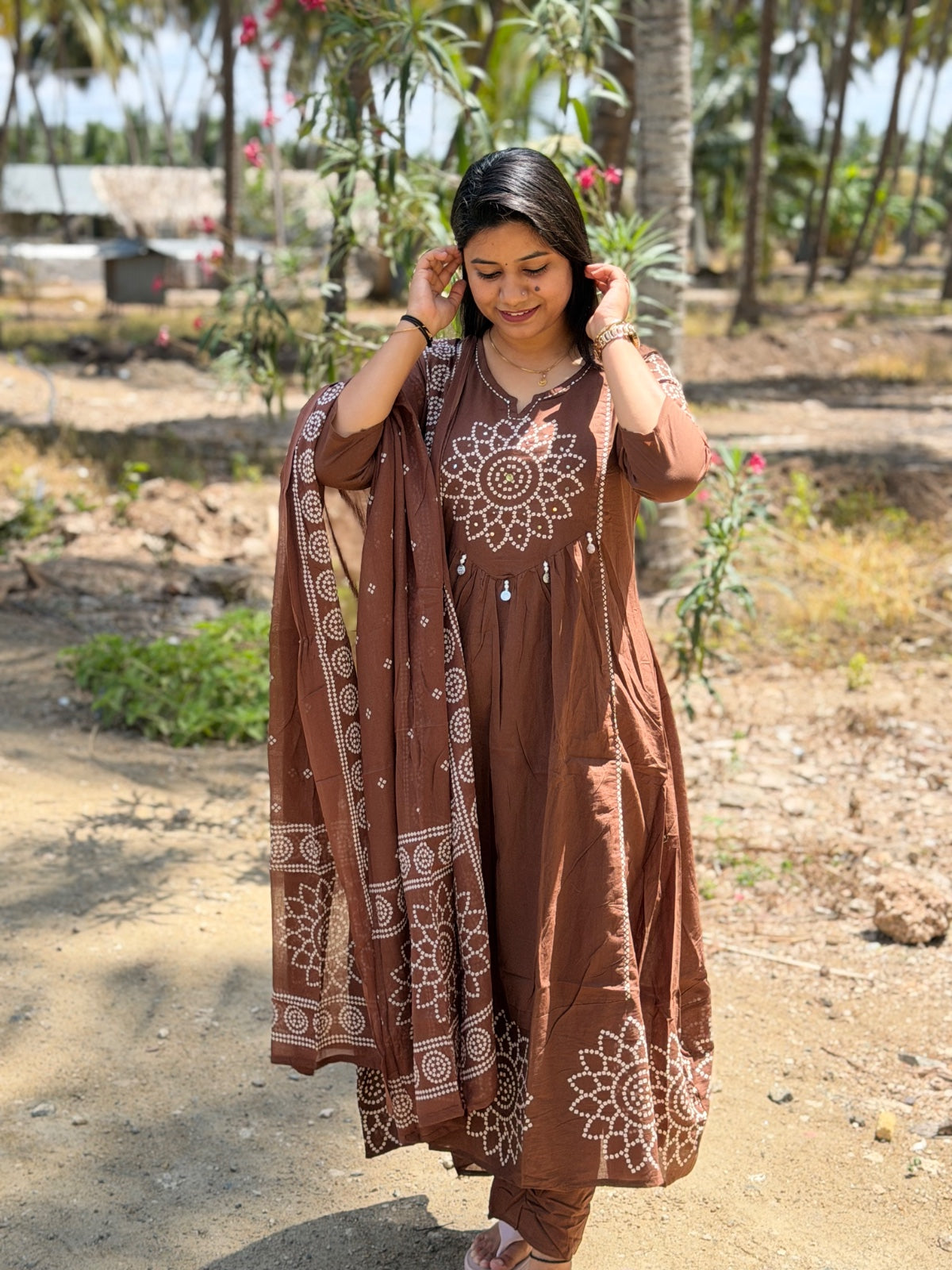 Cotton Floral Anarkali  AS120