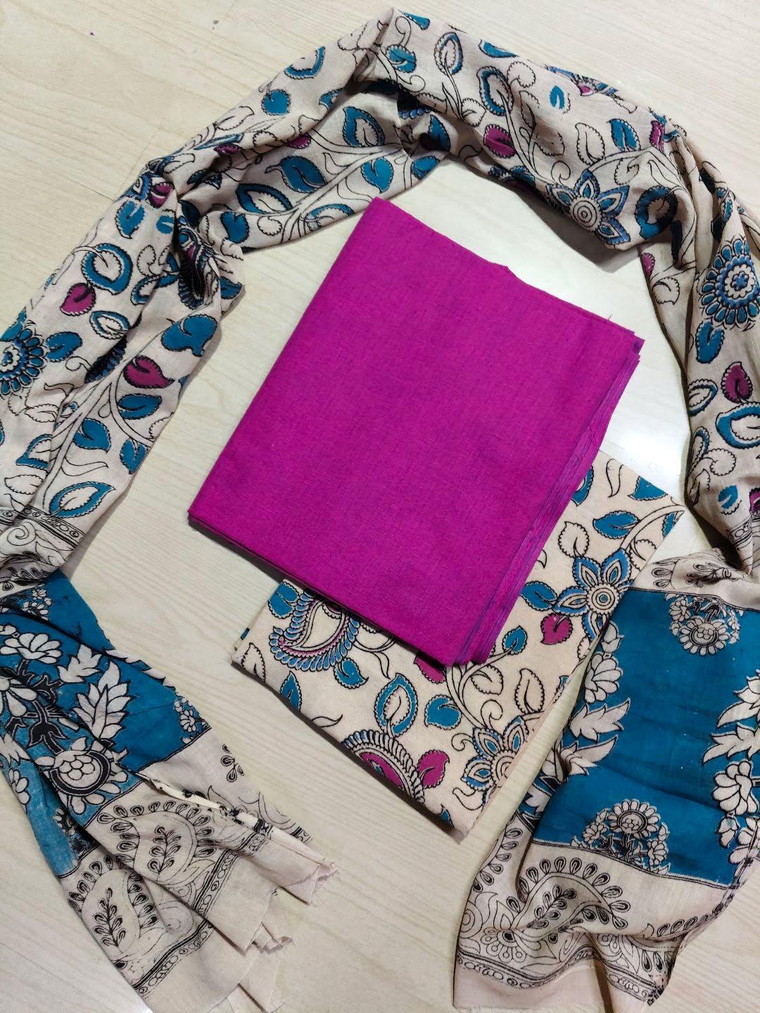 Premium Cotton Top and Kalamkari Phant With Dupatta RS120