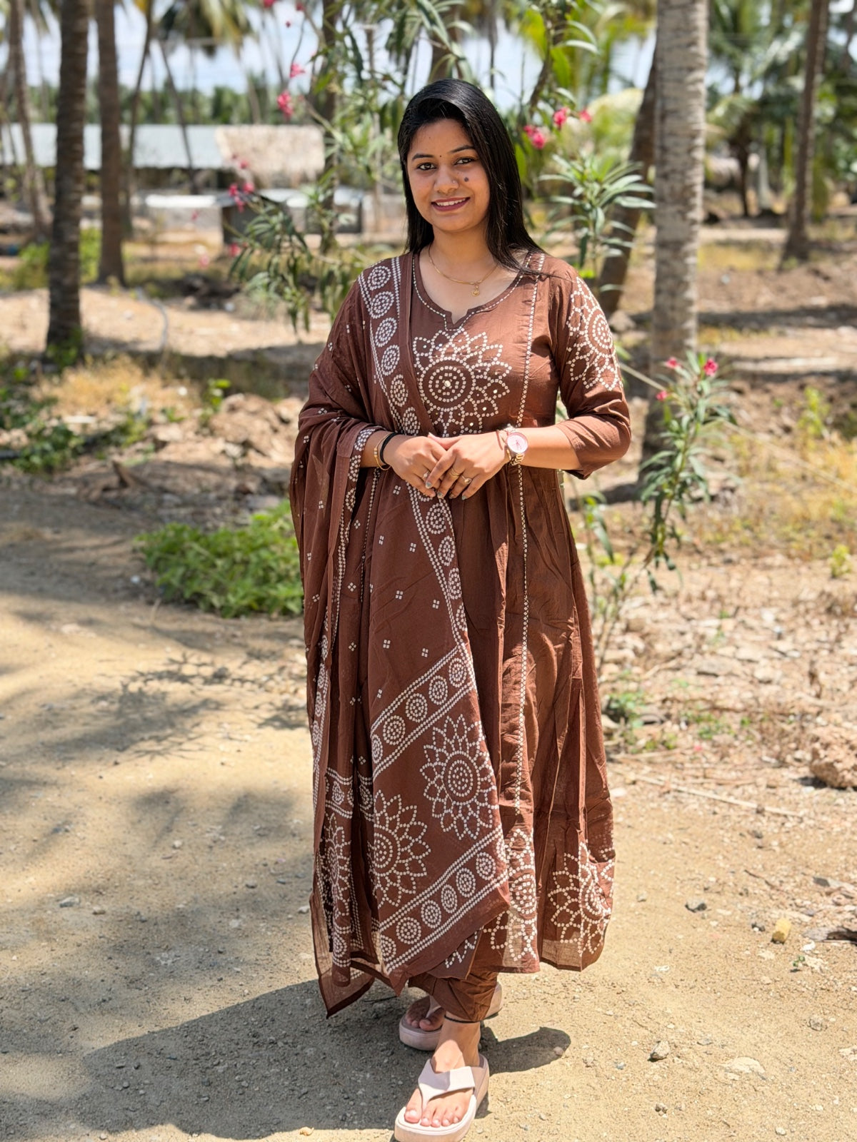 Cotton Floral Anarkali  AS120
