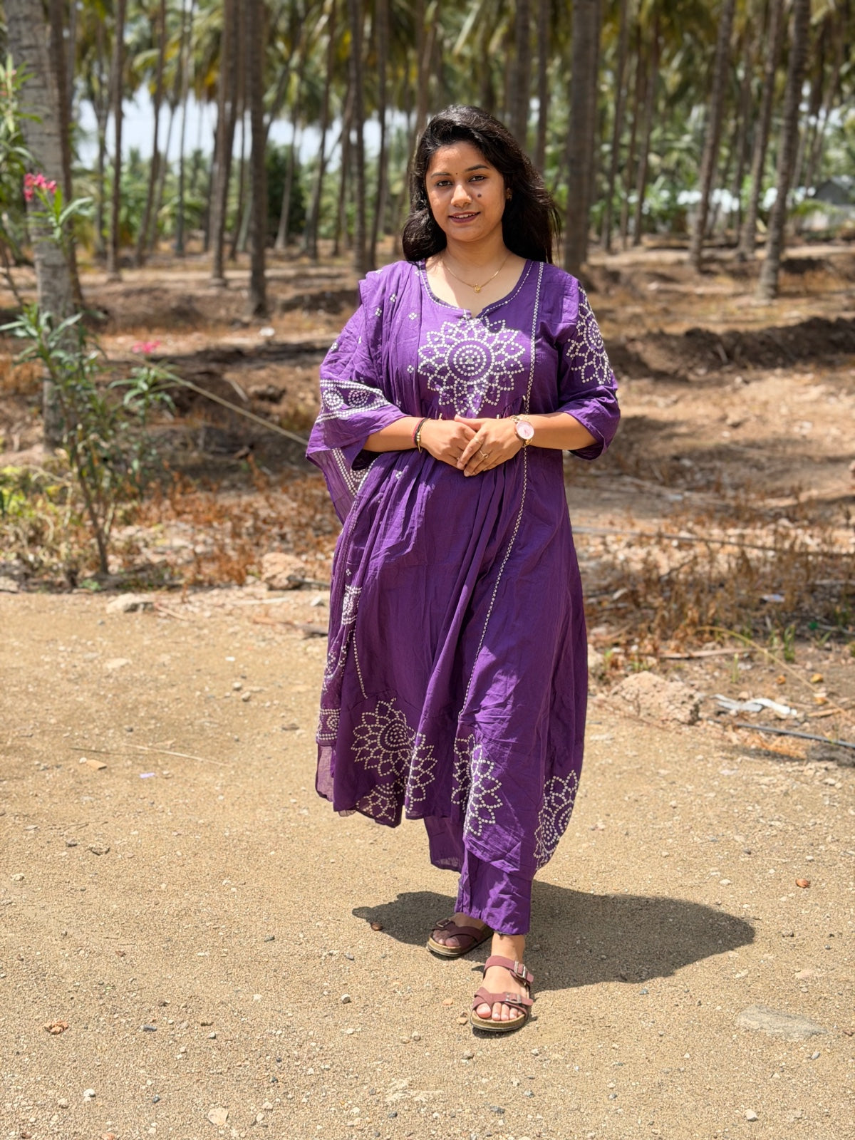 Cotton Floral Anarkali  AS121
