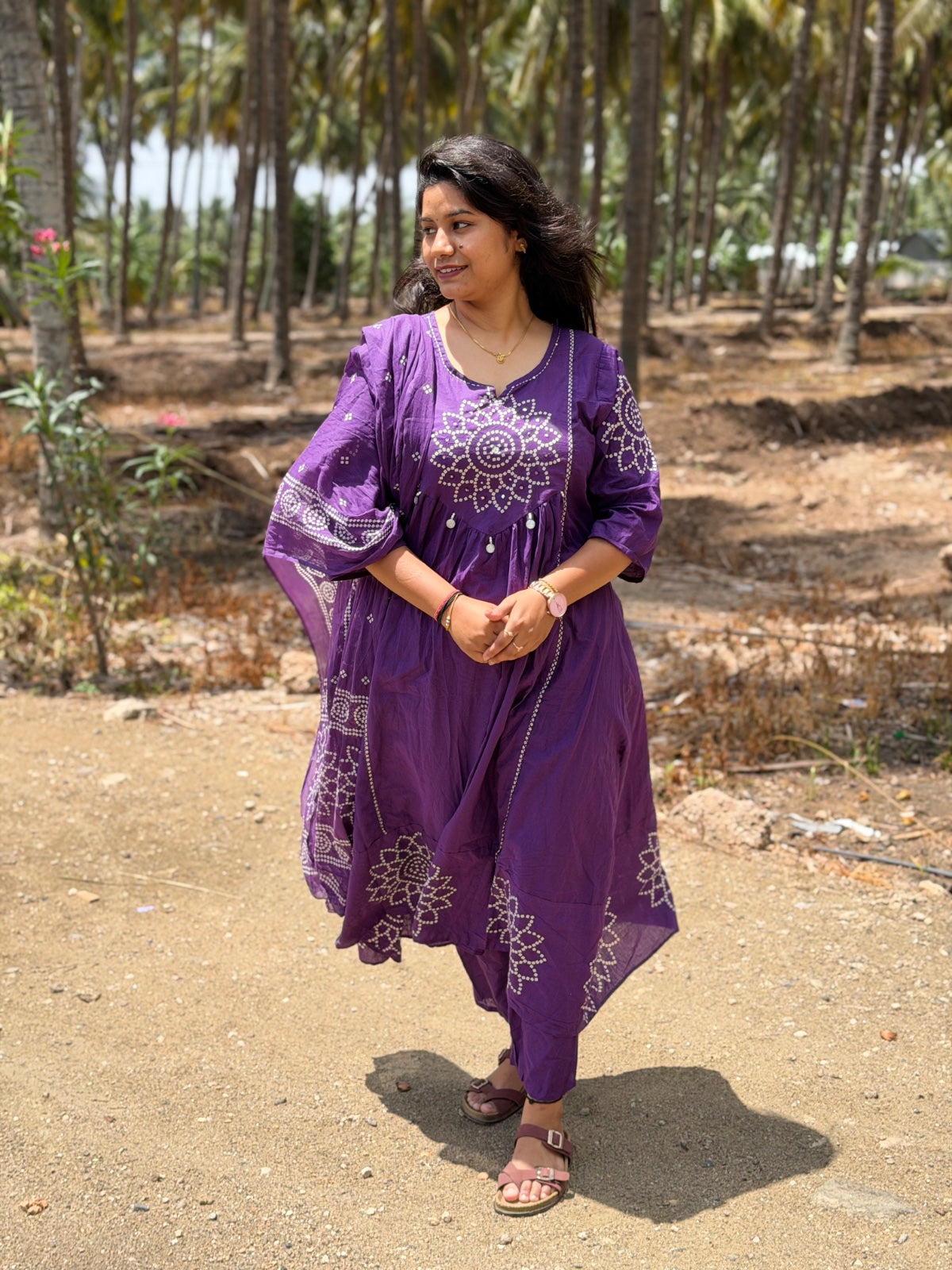 Cotton Floral Anarkali  AS121