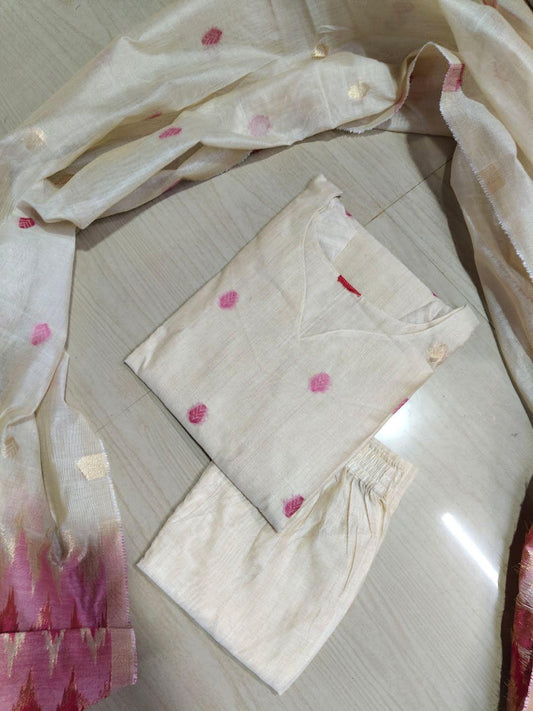 Premium Jamdani Kurti  Set EW122