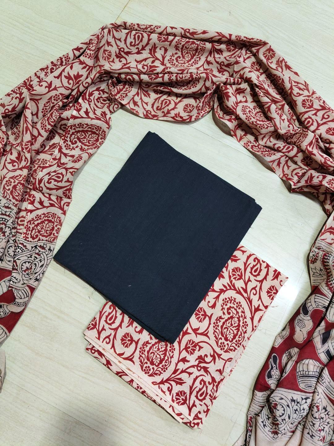 Premium Cotton Top and Kalamkari Phant With Dupatta RS123