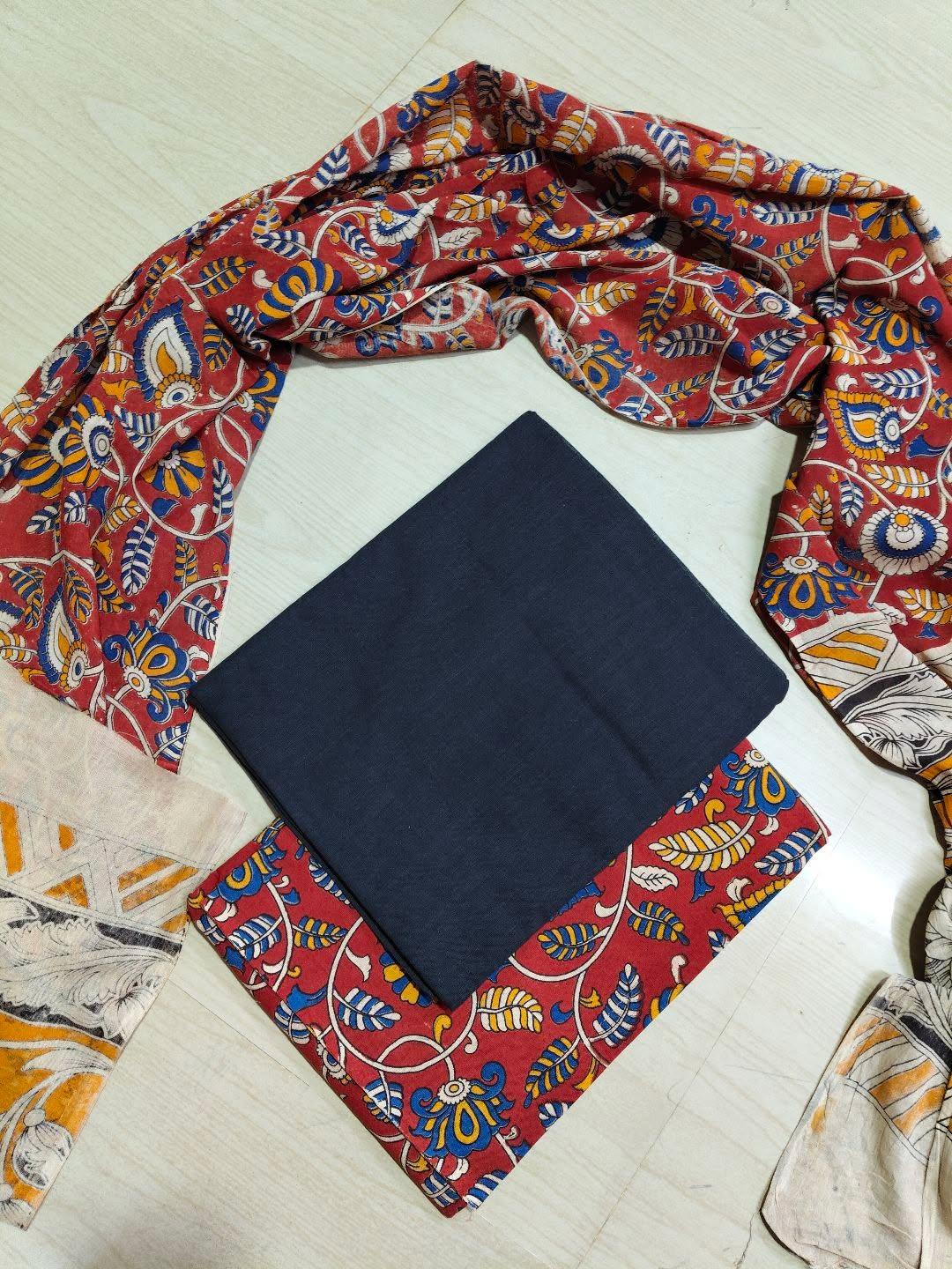 Premium Cotton Top and Kalamkari Phant With Dupatta RS124